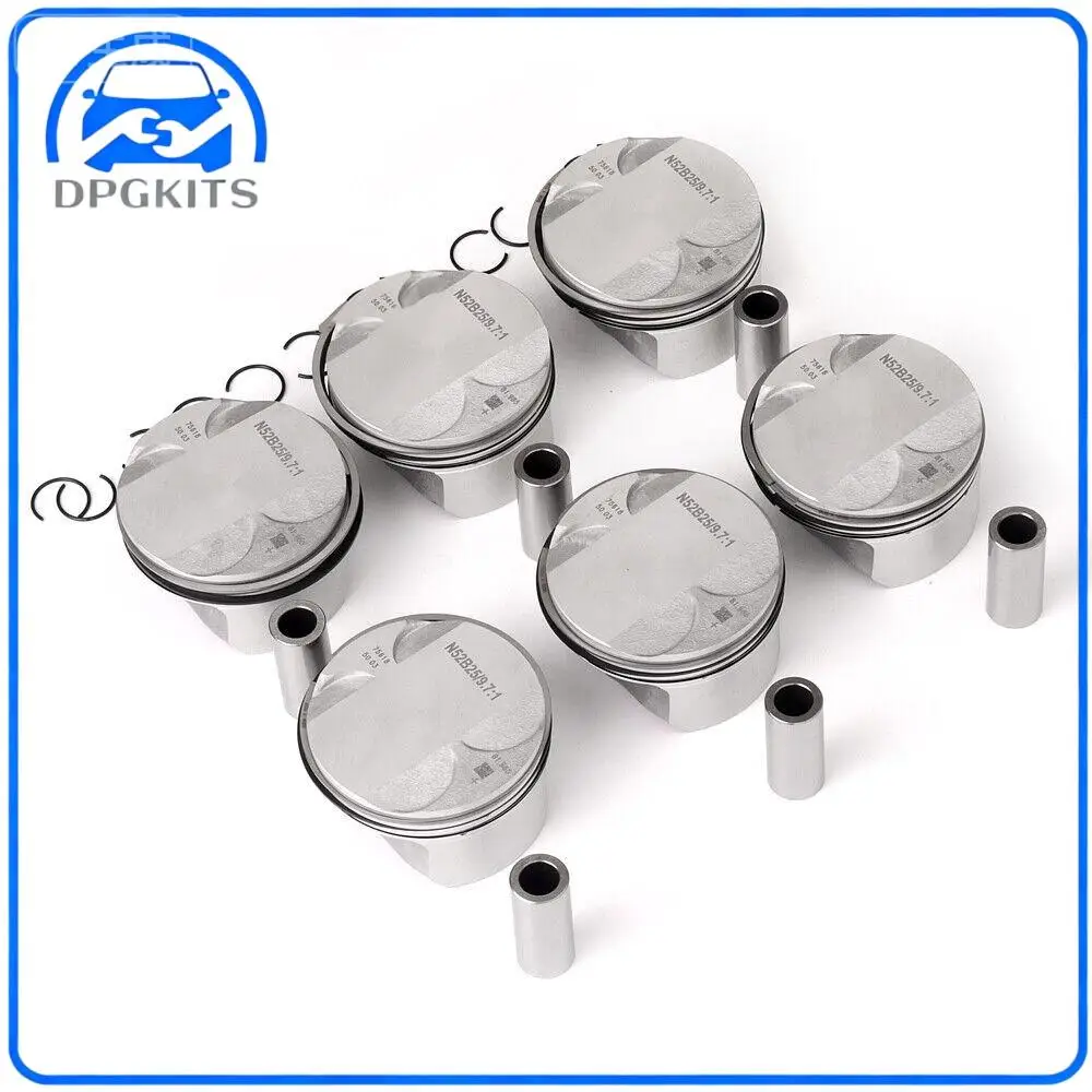 DPGKITS 6pcs Pistons Rings 11257561850 For BMW E60 E90 325i 523i N52B25 STD Low Compression 9.7:1 Pistons Rings Rods & Parts