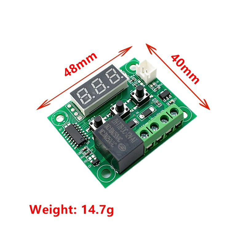 W1209 Niebieskie/czerwone światło DC 12V ciepło chłodna temperatura termostat przełącznik kontroli temperatury regulator temperaturyNTC 0.5 1 2 3M kabel — zdjęcie produktu 2