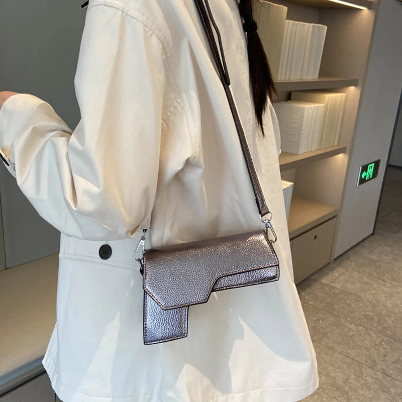 Creative Gun Design Crossbody Bags Metal Color Women Shoulder Bags Funny Box Messenger Cute Small  Lipstick Purses 2024