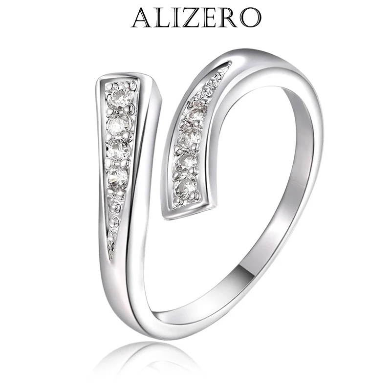 

Кольца из стерлингового серебра 925 пробы с кристаллами для женщин, простые регулируемые модные кольца для свадьбы, помолвки, вечеринки, подарки, ювелирные изделия