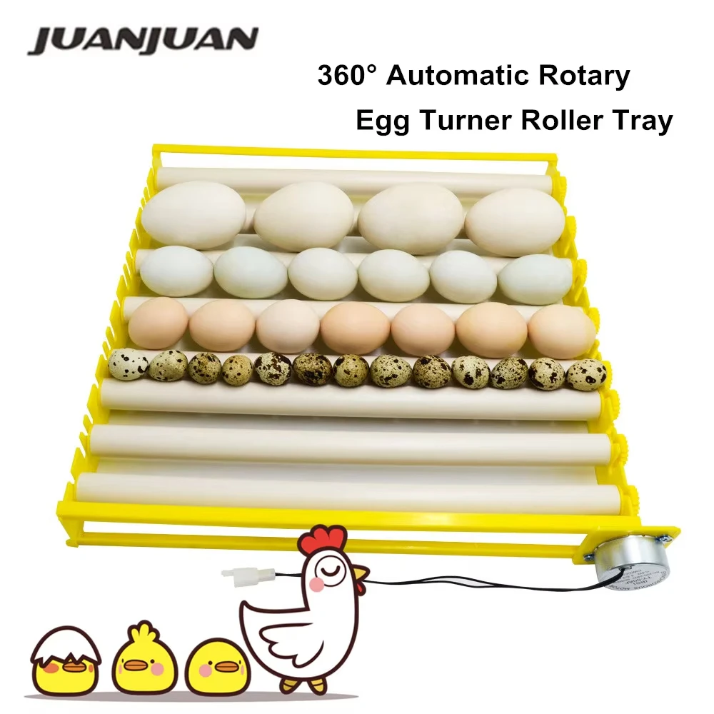 Automatic Roller Egg Tray 360° Rotary Egg Turner 220V Incubator Egg Incubation Accessory 42/56/156 Eggs for Bird Chicken Quail