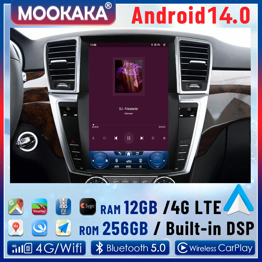 For Mercedes Benz M Class ML350 ML400 ML63 AMG W166 2013-2015 Car Radio Carplay Android Auto Stereo Multimedia Player Navigation