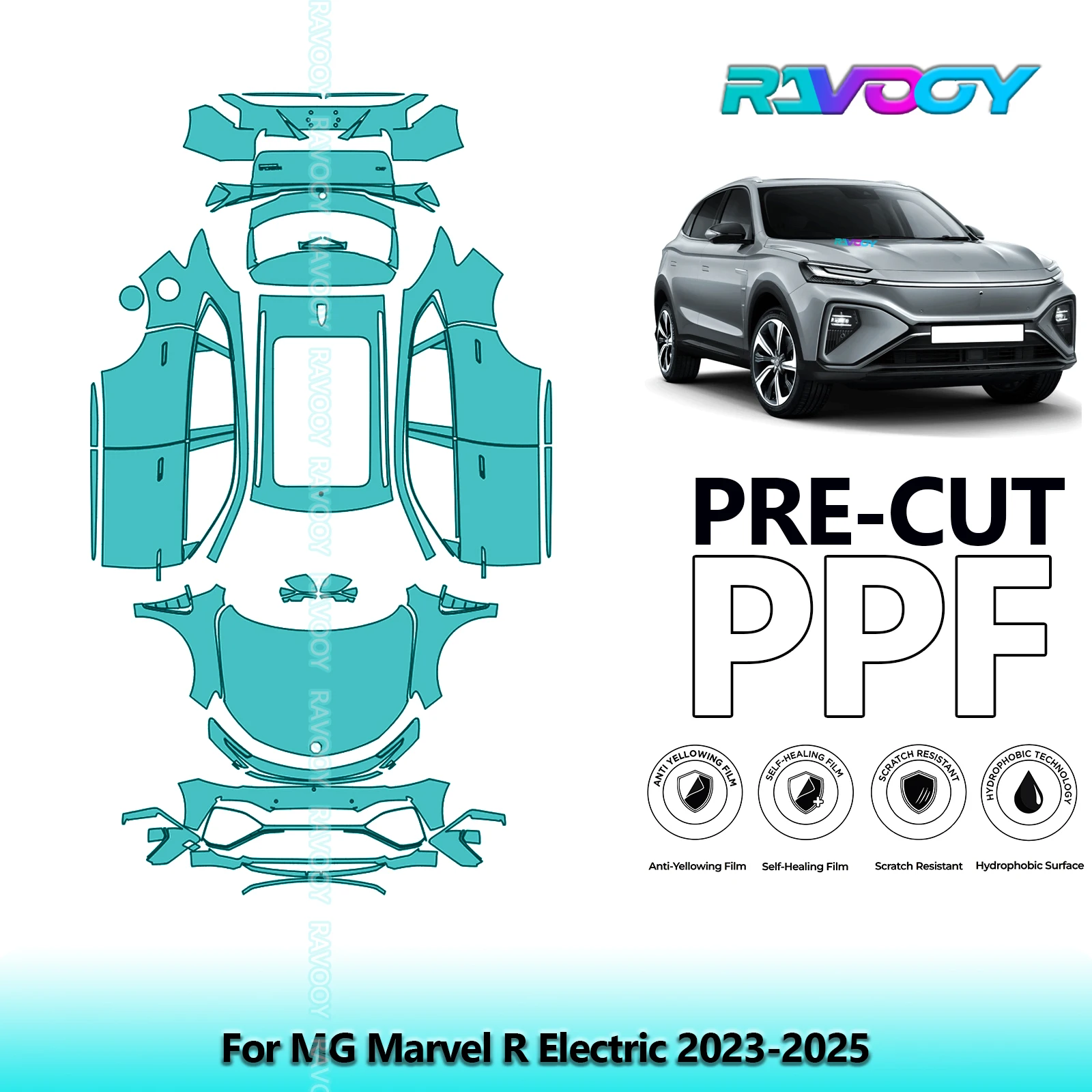

Full Vehicle Clear Bra Precut PPF Paint Protection Film For MG Marvel R Electric 2023-2025
