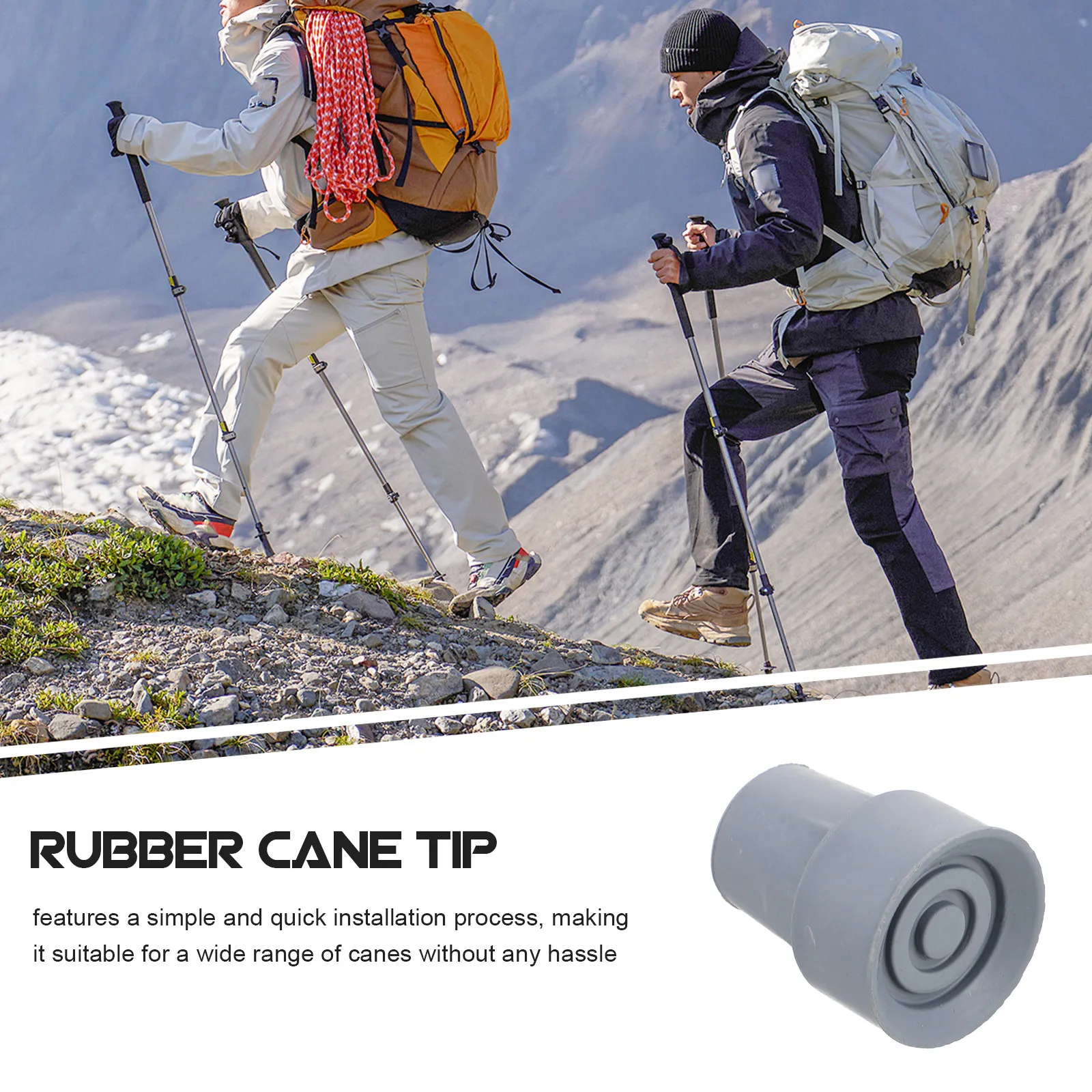 Rubber Replacement Cane Tips Non Slip Foot Base for Walking Sticks Crutches Walker Hiking Trekking Pole Covers