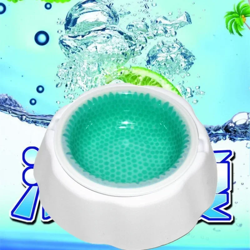Pet Dog Cat Cool Summer Condensed Bead Ice Bowl Kitten Puppy Food Plate Tableware Feeding Supplies Bowl