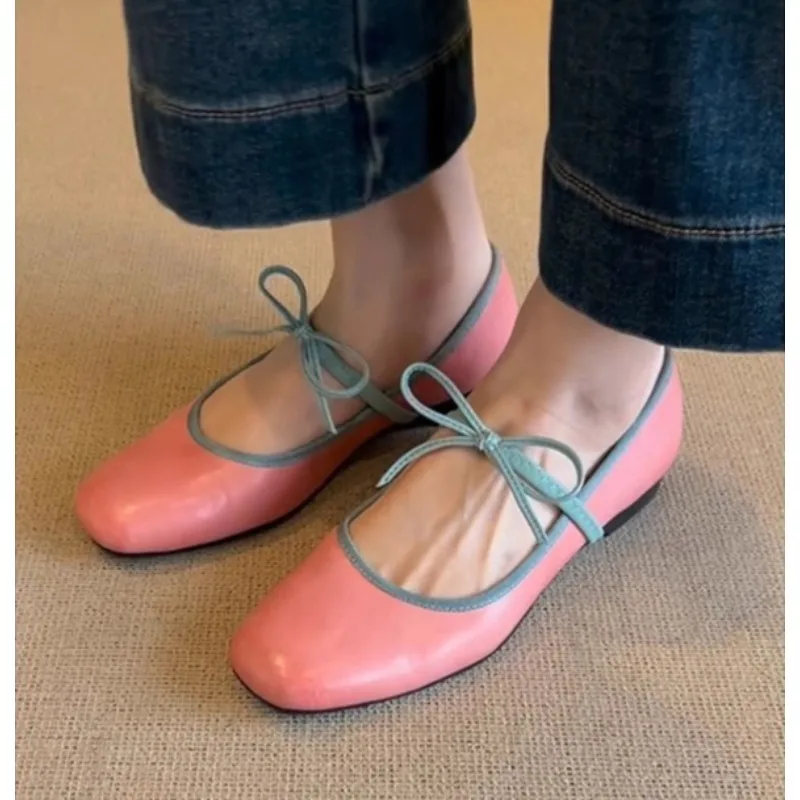 

Spring Women Ballet Flats Shallow Butterfly-knot Shoes Casual Flats Women's Leather Shoes Elegant Soft Sole Women Shoes