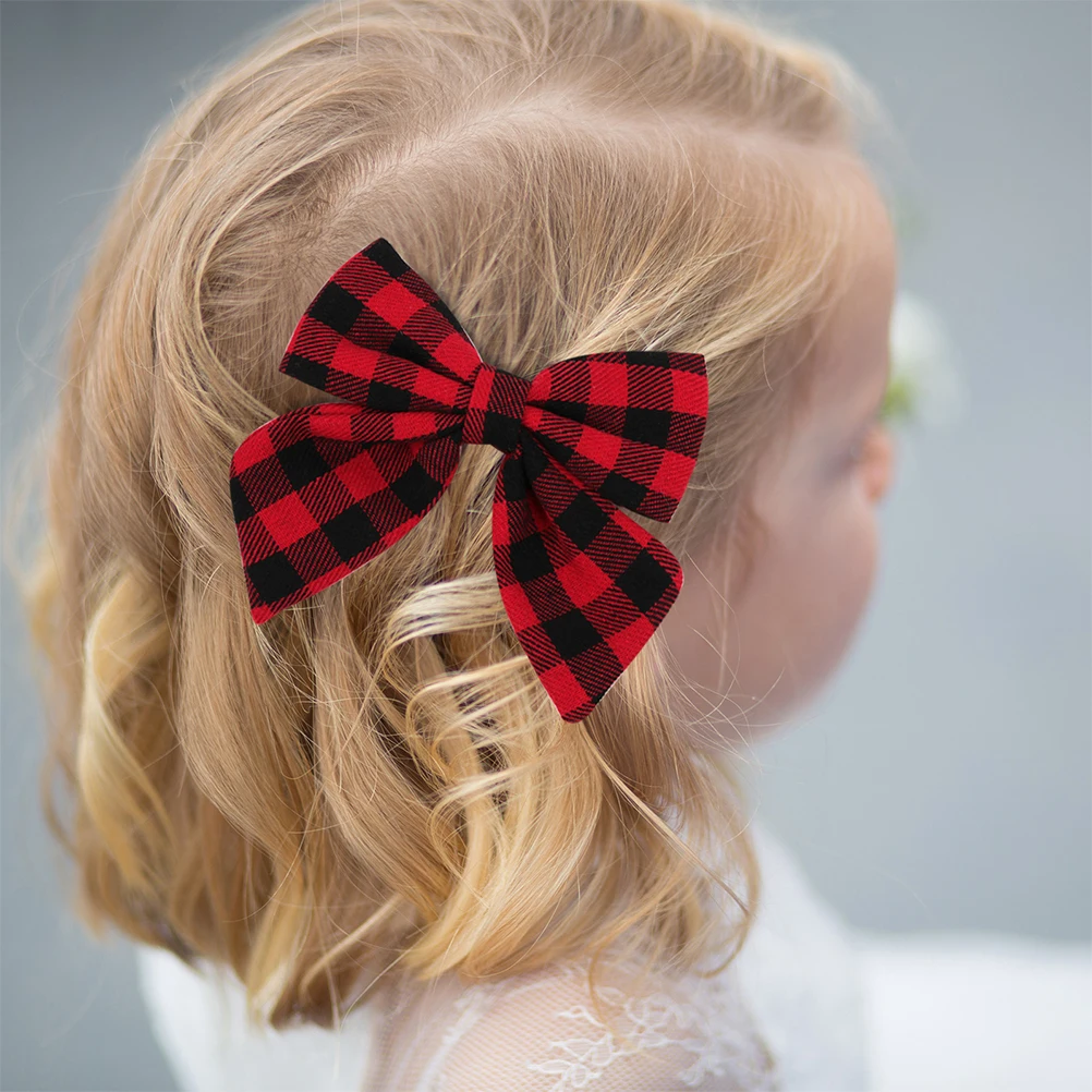 

3 Pcs Plaid Hair Clips for Girls Cotton Linen Bow Toddler Kids Baby Girl Accessories Durable Long Lasting Gift Ideas