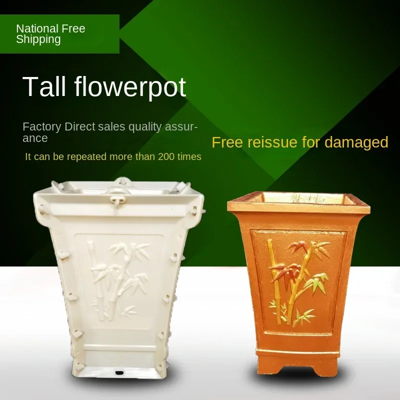 Thickened plastic steel hexagonal cement flowerpot mold, high foot bonsai garden villa Roman column mold