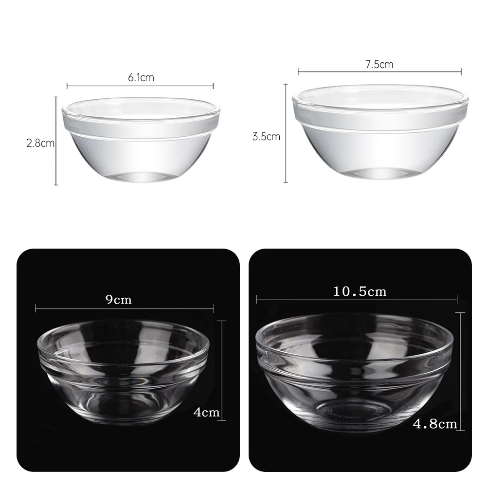 1pcs Dish Seasoning Dipping Bowl Clear Dip Pudding Charcuterie Sauce Soup Rice Custard Dessert Prep Cups Mini Small Glass Bowls