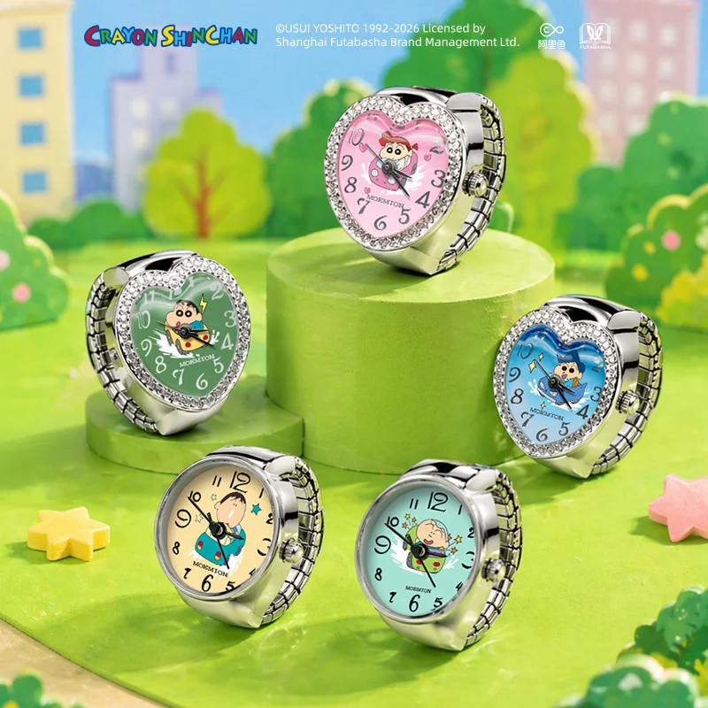 

Official MOEMTON x Crayon Shin-chan Ring Watch Blind Box, Cute Heart Quartz Finger Watch, for Party, Daily Wear & Birthday Gift