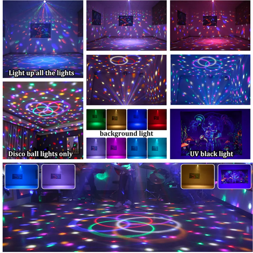 Disco Party Light Voice Control UV Strobe Stage DJ For Indoor Party Birthday Carnival Home Christmas Wedding Club Decoration