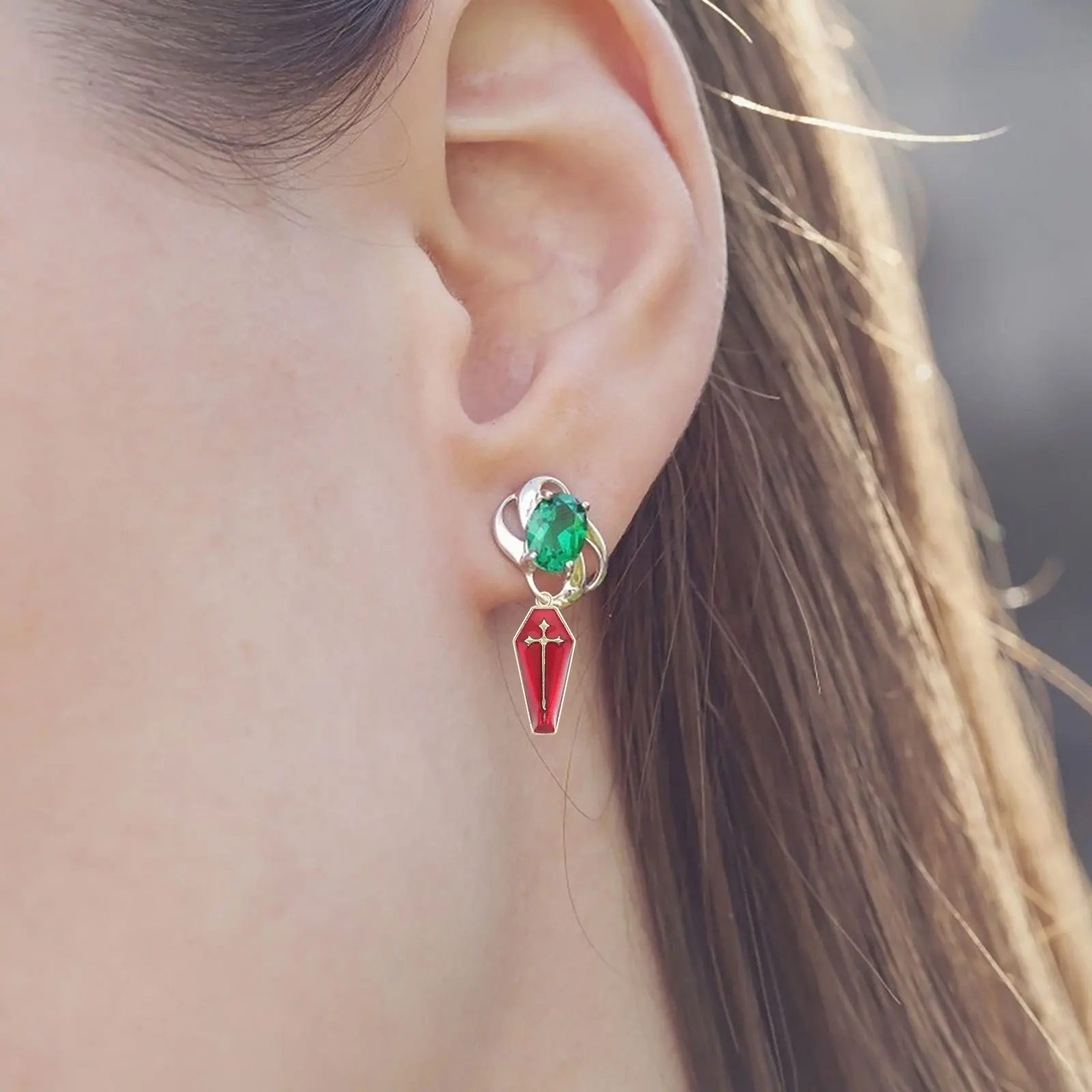 

20Pcs Alloy Cross Pendants Oil Dripping Rhinestone Charms for DIY Jewelry Making Halloween Party Craft Accessories