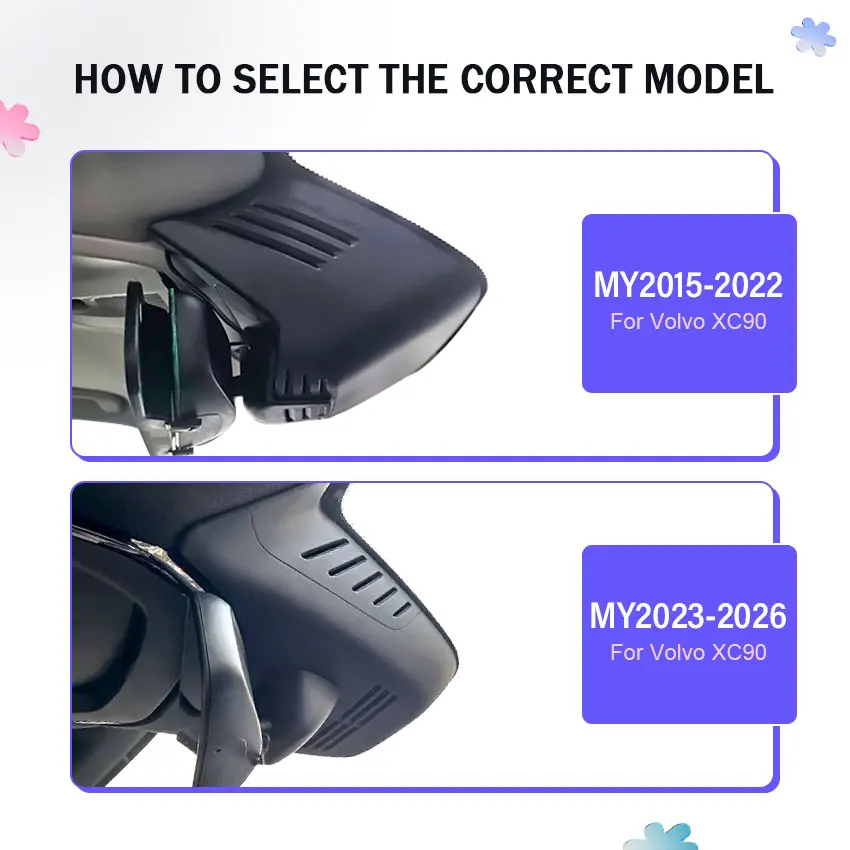 UHD 4K Dash Cam For Volvo XC90 2015-2022 Plug and Play Dashcam For Polestar 2 Car DVR