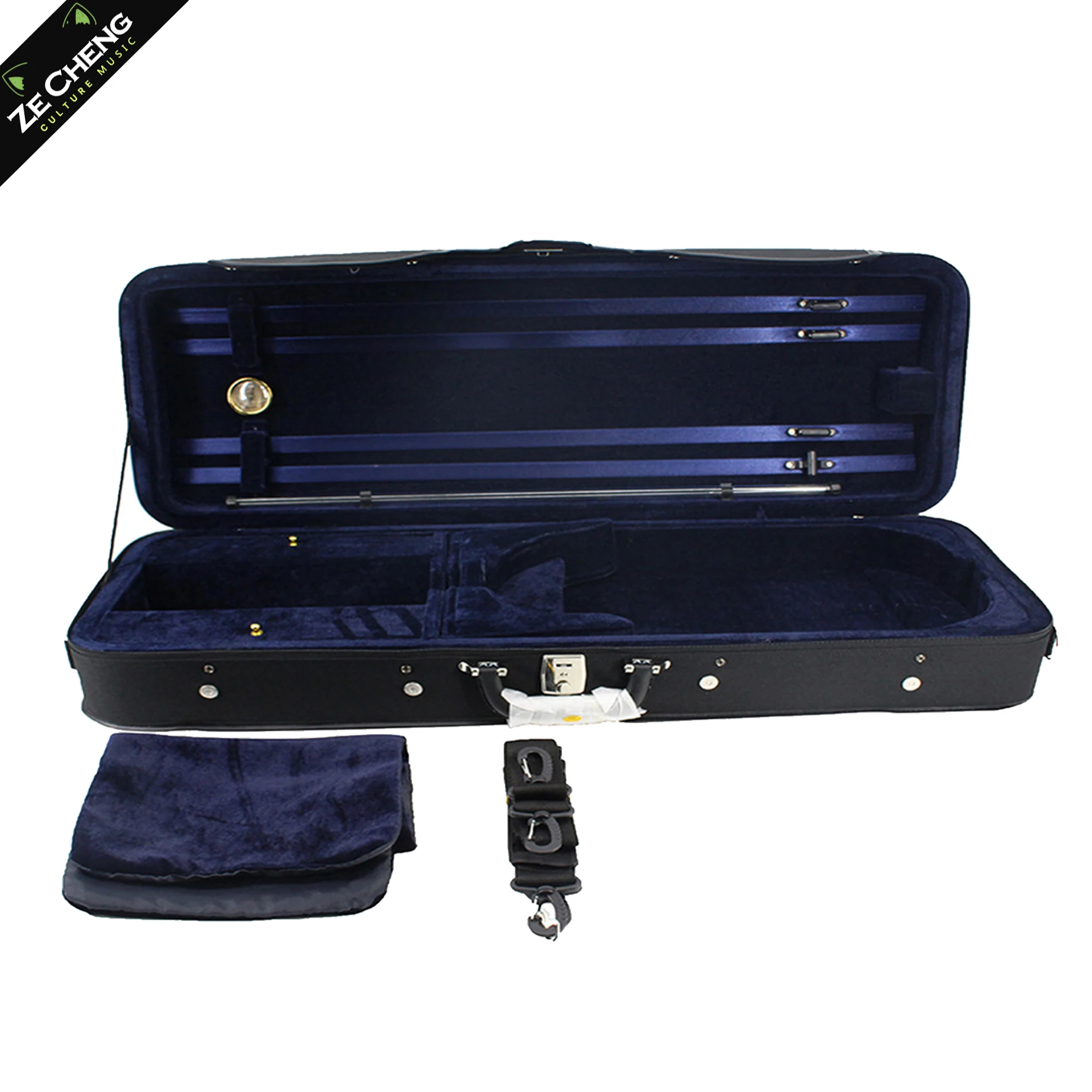 Viola Case 15-16.5 Inch Black Canvas Shockproof Adjustable String Instrument Case for Viola