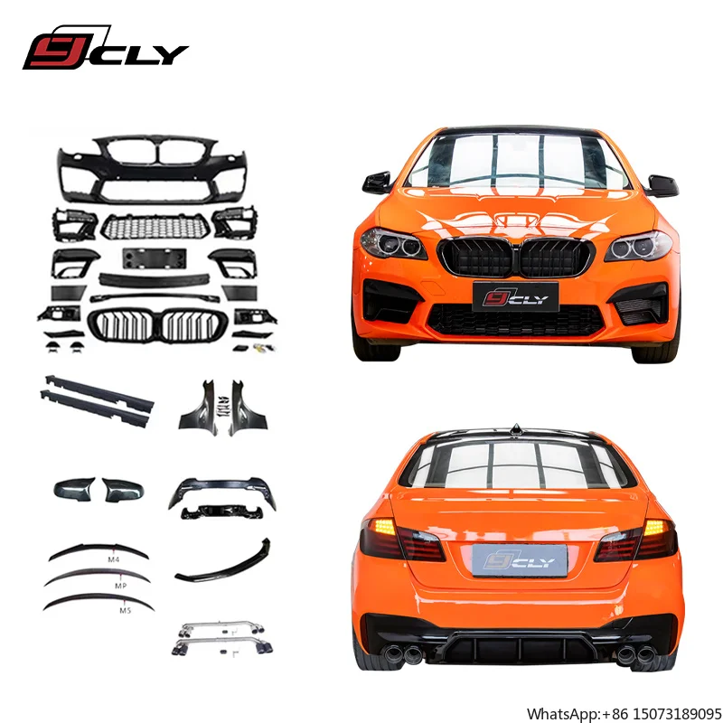 For 11-17  5 Series F10 Upgrade 21-23 M5 No-Lamp Replace Bodykit Bumper Fender Spoiler Mirror Cover Side Skirt Exhaust Tip