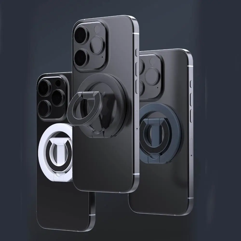 Double Sided Magnetic Finger Clasp 360 Degree Rotation Foldable Cell Phone Grip Stand Removable Cellphone Stand