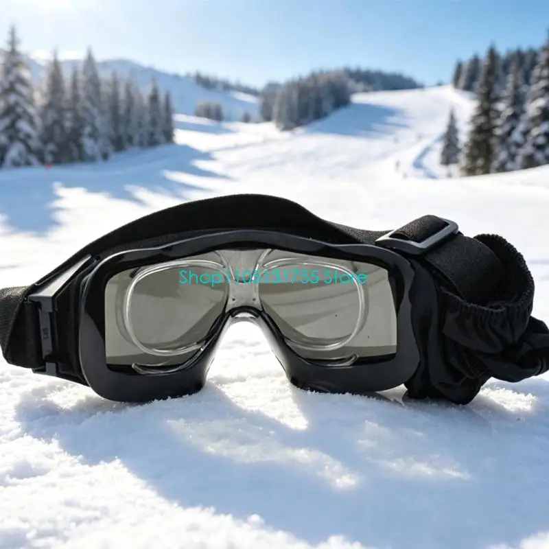 K0EF Plastic Lens Insert Frame for Motorcycle and Ski Goggle, Clear Double Opening Structure, Hold Prescription Lenses
