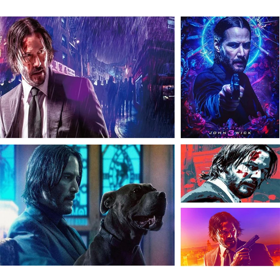 Newly Movie John Wick Diamond Painting 5D DIY Full Square Drill Daimond Mosaic Diamant Embroidery Wedding Room Decoration