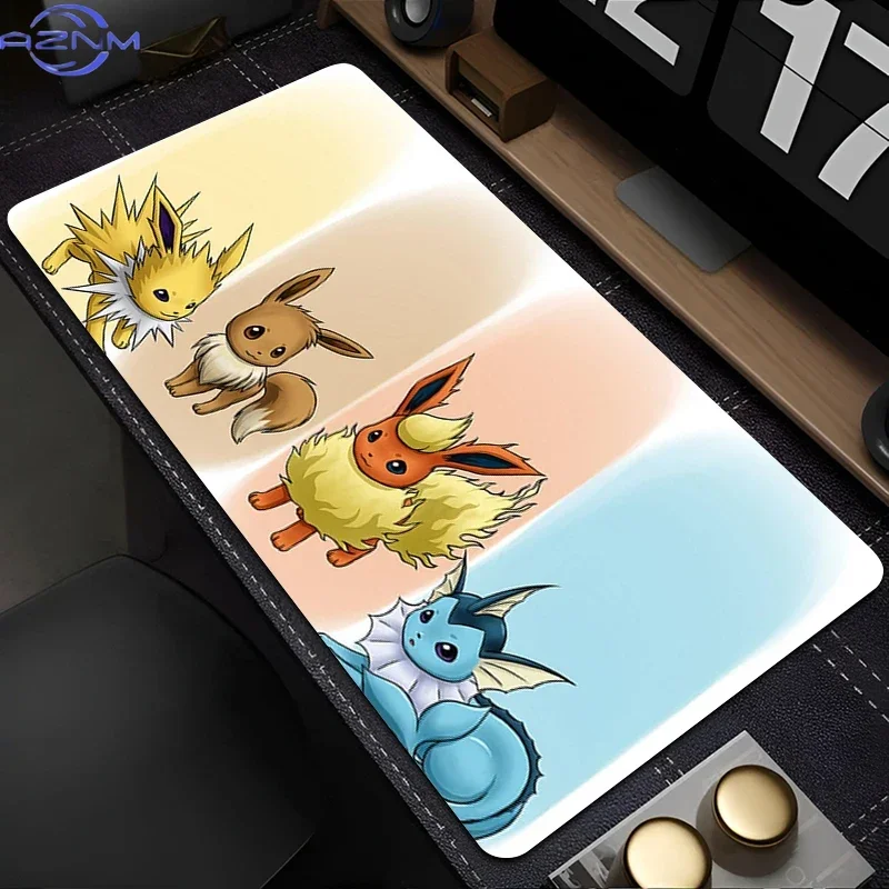 Eevee Evolution Group Gradient Background Rubber Mouse Pad Non Slip Gaming Desk Mat for Computer Desktop Decor