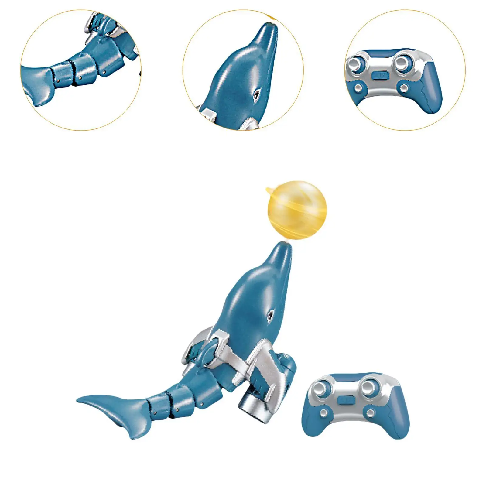 RC Boat Toy Role Game Easy Use with Light Upgraded Version Toy Waterproof Montessori Toy 2.4G Remote Control Dolphin Toy