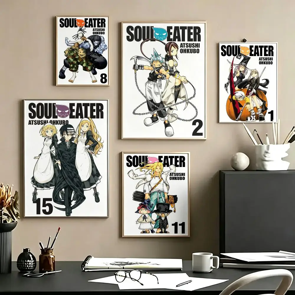 anime Soul Eater Poster Poster HD Self Adhesive Waterproof Art Print Wall Decor for Bedroom Living Room Home Gift