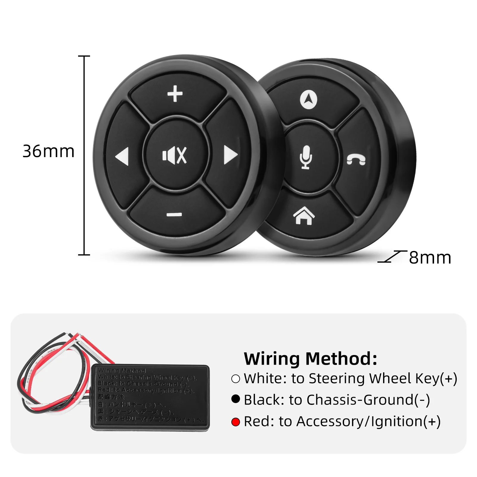 Pulsante Di Controllo Volante Wireless Personalizzabile – Per Musica, GPS E Foto, Basso Consumo, Batteria CR2025, Portata 10 M