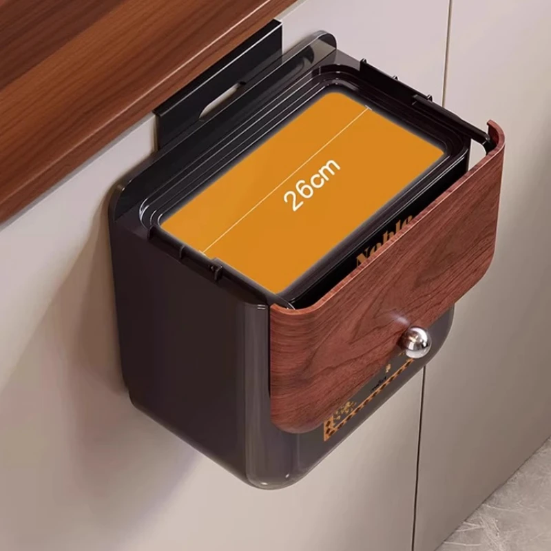 

Кухонный мусорный бак в винтажном стиле, настенный, с откидной крышкой большой емкости, без изгиба, мусорное ведро, прочный подшипник, простая установка