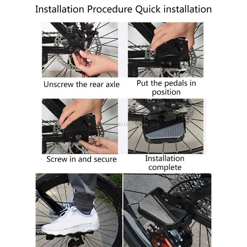 

2 Pieces Bike Foot Pegs, Bike Rear Pedals, Anti-Slip Rear Feet Pedals, BMX Pegs