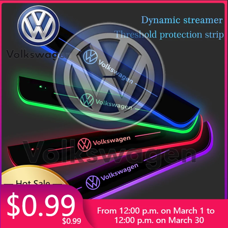 

2026 Hot Styling Mouldings For VW Volkswagen Jetta MK5 Golf Car Scuff Plate LED Welcome Pedal Door Sill Light For VW Volkswagen