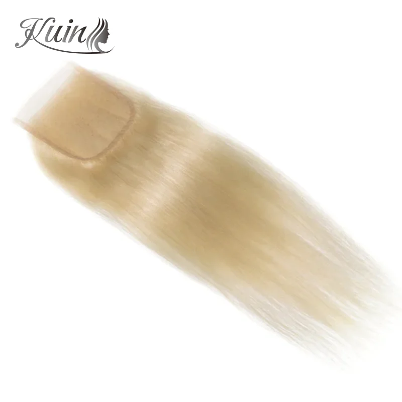 

Blonde 613 Lace Closure Straight Hair Closure Pre-Plucked Hairline Brazilian Remy Human Hair Free Part 4X4 Melt Skin Closure