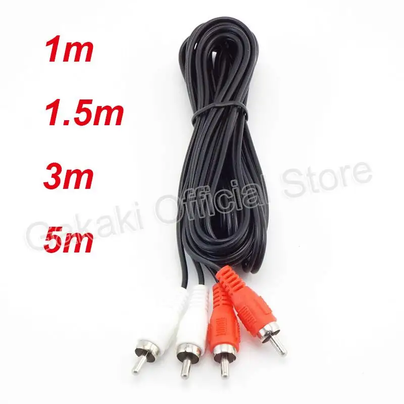 Dual RCA Male to 2 RCA Male Cable Stereo Audio Cable AV for DVD TV CD Sound Amplifier