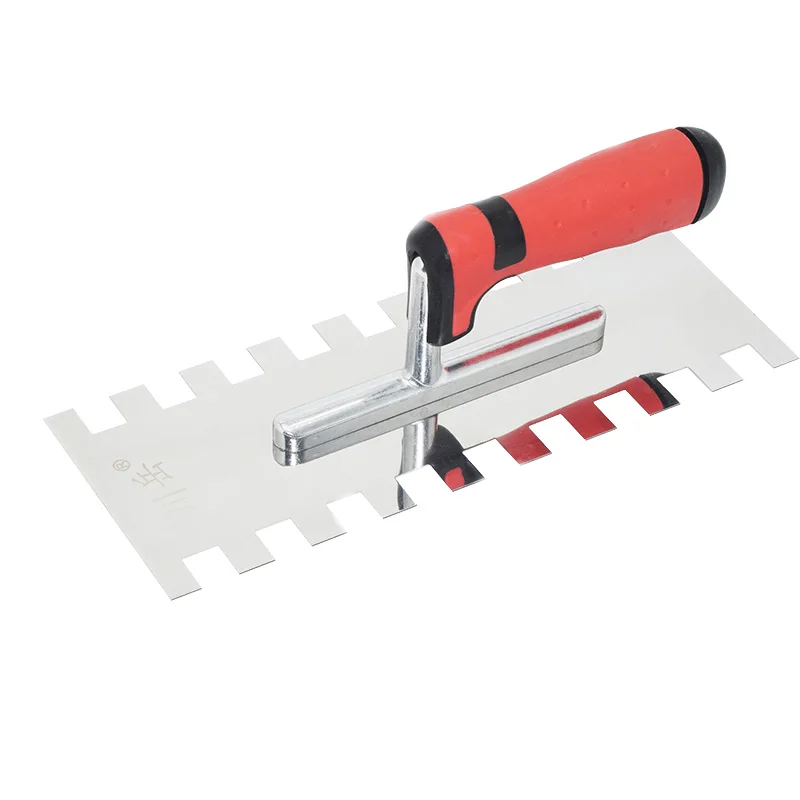 Imagem -03 - Plastic Handle Bricklaying Espátula Quadrada para Construção Ferramenta de Parede Profissional Lâmina de Aço Inoxidável Entalhado 15x17 mm