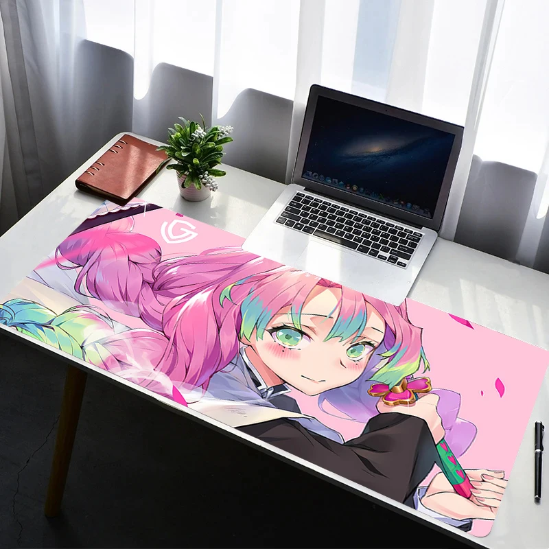 Mouse Pad Computer Gaming Accessories Mousepad Rubber D-demon Slayer Kanroji Mitsuri Extended Desk Mat Laptop Gamer Keyboard Pad
