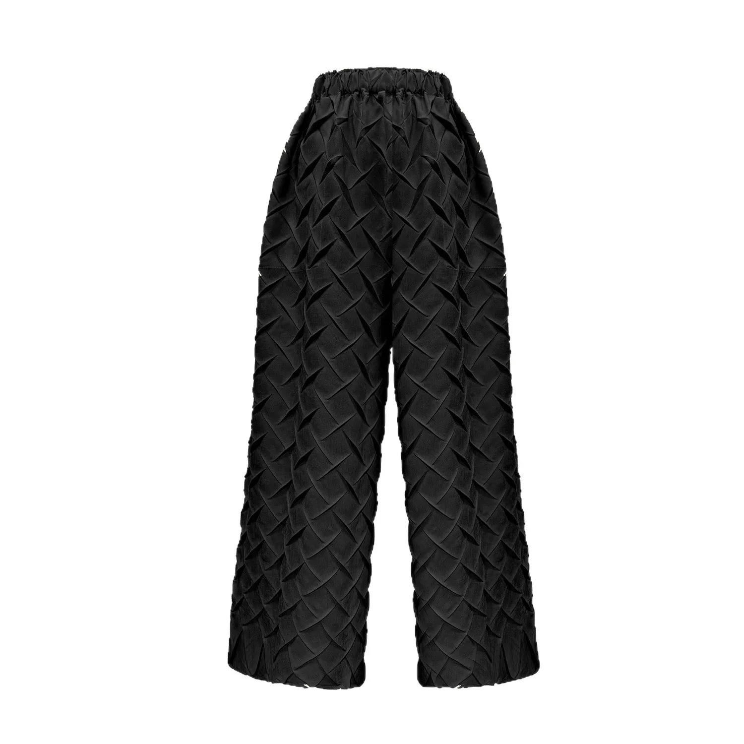 Miyake Pleated Summer High-end Pleated Trousers 2025 New Plaid Pressed Pleated Hundred Casual Elastic Waist Nine-minute Trousers