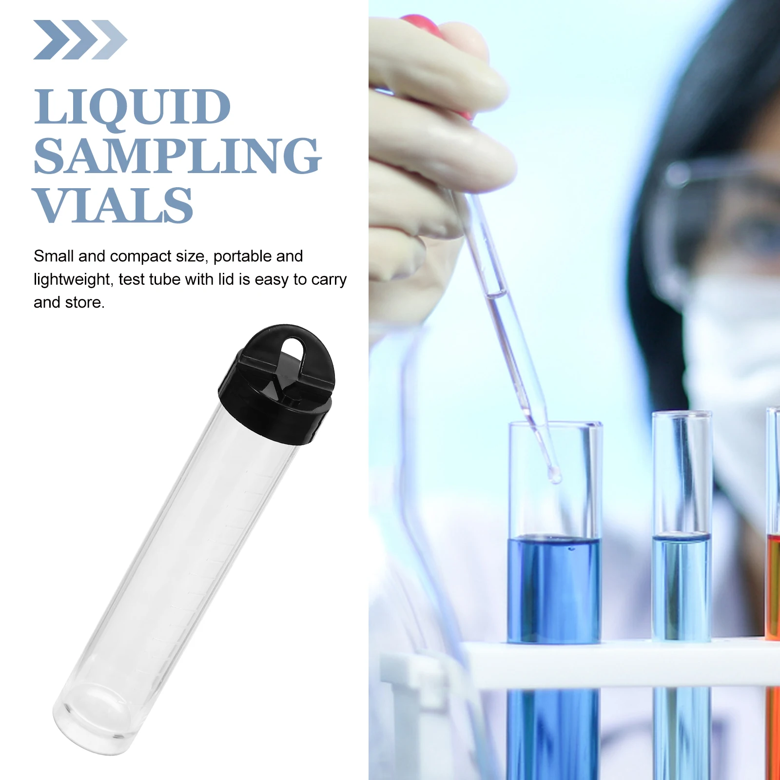 

12 Pcs Test Tube Syringe Sealing Bottle Sampling Vials Sample Storage Plastic Tubes Small for Testing Measuring Liquid
