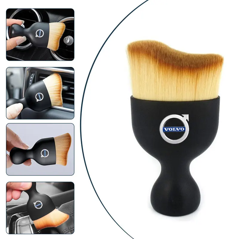 1Pcs Car Emblem Cleaning Soft Brush Dust Remover Tool For Volvo XC90 V90 V60 XC60 V40 S80 S60 S90 C40 XC40 V70 XC70 C30 C70 EX90