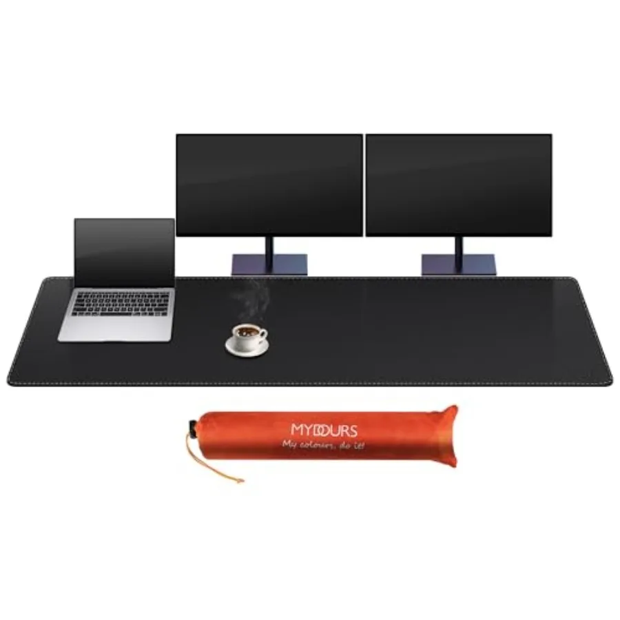 

Коврик для стола из искусственной кожи, ультрабольшой, 67"x15.7", защитный коврик для рабочего стола, водонепроницаемый коврик для мыши, легко чистится, с замшевой основой