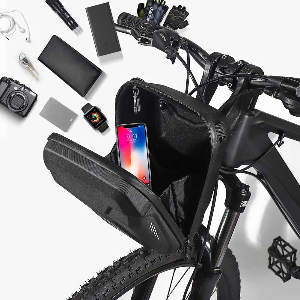 3L Bicycle MTB Handlebar Bag Large Capacity MTB Road Bike Hard Shell Phone Case Electric Scooter Pouch Cycling Equipment