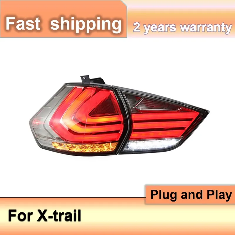 Car Styling for Nissan X-trail Tail Lights 2014 2015 2016 2017 2018 New Rouge Tail Rear Lamp LED DRL+Brake+Park+Signal