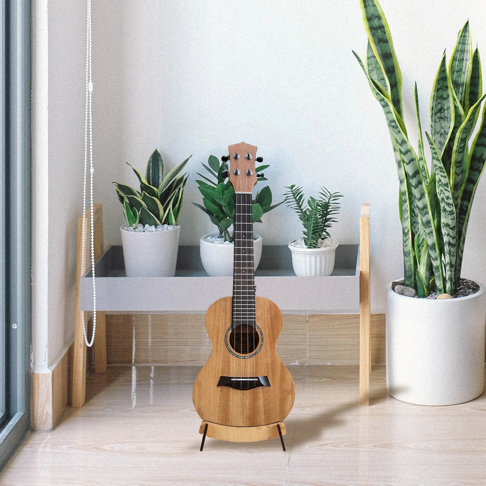

Guitar Stand Instrument Rack Acoustic Electric Foldable Adjustable Stable Floor Holder Display Easel Black Miniature
