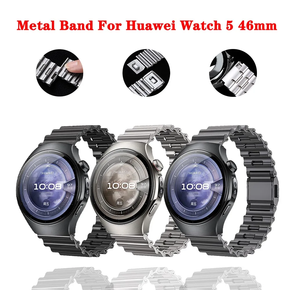 

Металлическая магнитная пряжка 22 мм, ремешок для часов Huawei Watch 5, 46 мм, деловой ремешок из нержавеющей стали для Huawei Watch 5, 46 мм, ремешок