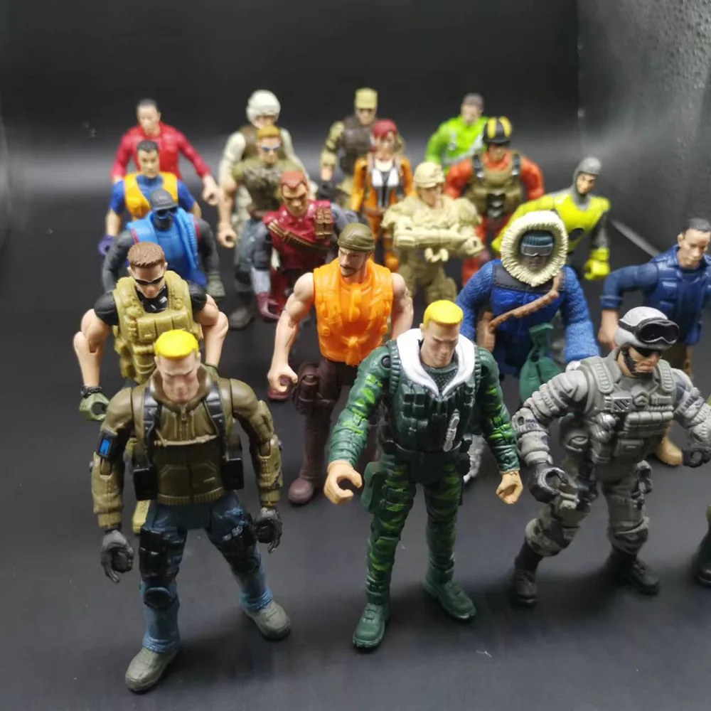 10/15pcs Movable Warrior Elite Force Figures Toys 12cm Military Terrorist SWAT Team ActionFiguras for Children Collection