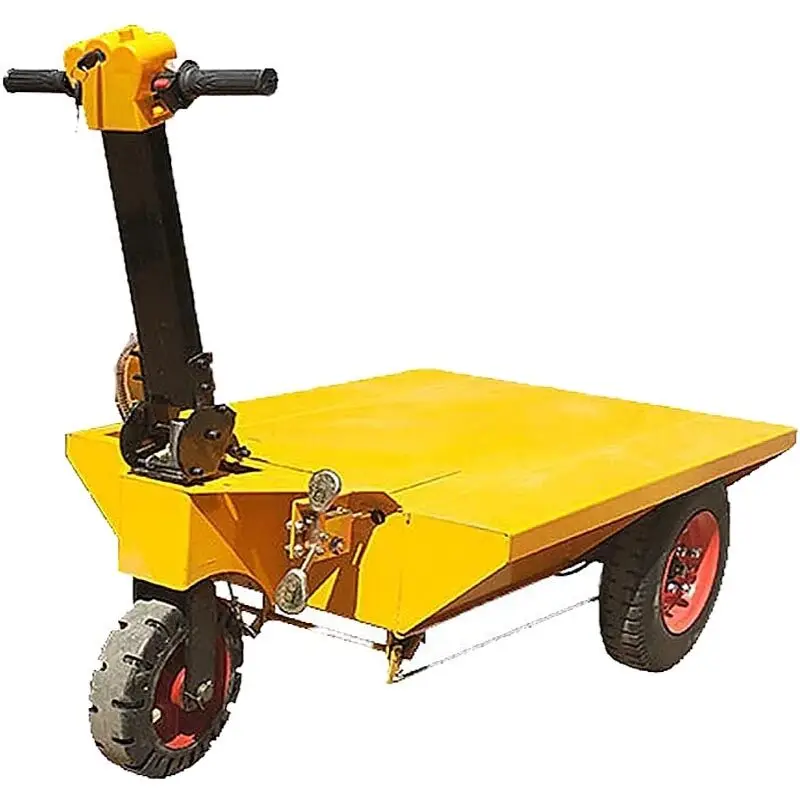 

Hot Sale Electric Flat Cart Small Hand Push Flatbed Trolley 3-Wheel Flexible Mini Transport Cart