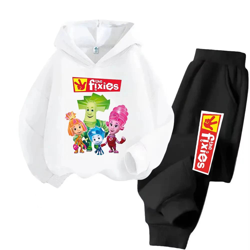 The Fixies Kids Clothes Hoodie+Pants 2pcs Set Spring Autumn Fashion Hoodies Sweatshirt Boys Girls Tracksuit Children Outfits