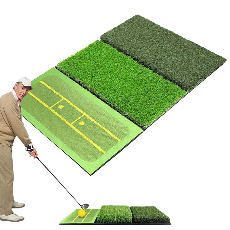 

Golf Detection Mat Detection Aid Batting Mat Club Practice Golf Practice Mat Training Aid With 3 Hitting Surfaces & Non-Slip