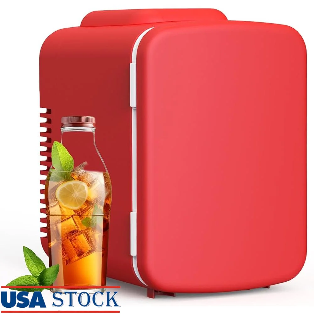

Portable Mini Fridge Cooler Warmer 4L 6 Can Freon Free Compact Refrigerator Food Drinks Cosmetics Skincare Dorm Camping