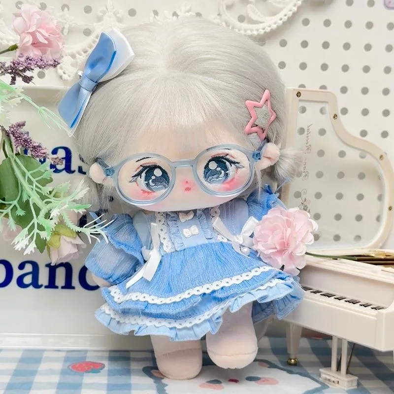 Vestido de princesa Lolita con lazo azul para niña, ropa de Cosplay, atuendo para 10/20cm, ropa sin atributos, en Stock