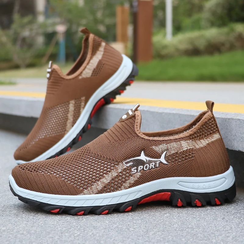 Herren Mesh Outdoor Wanderschuhe, Atmungsaktive Sommerschuhe, Herren Einteilige Freizeit-Wanderschuhe – Detail 8