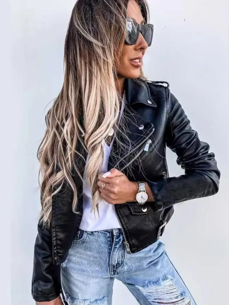 

Biker Jackets Womens Jacket Velvet Winter Fleece-Like Lazy Foldable Home Cozy Functional Soft Relaxed Simple Warming Halloween