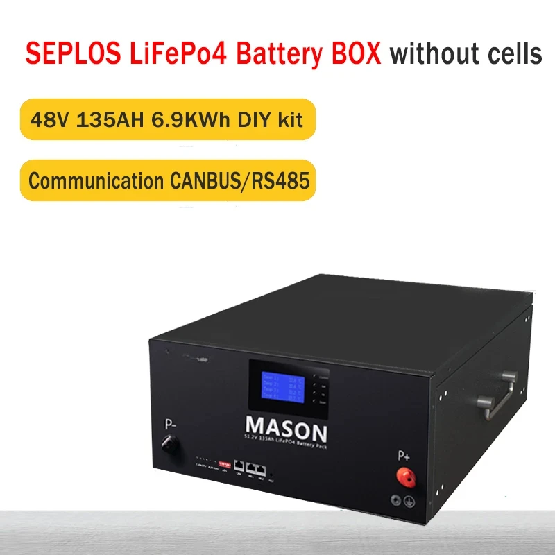 

SEPLOS 48 В 135 Ач Батарея MASON DIY Блок BOX Стек/Стойка Тип LiFePo4 Батарейный блок без ячеек